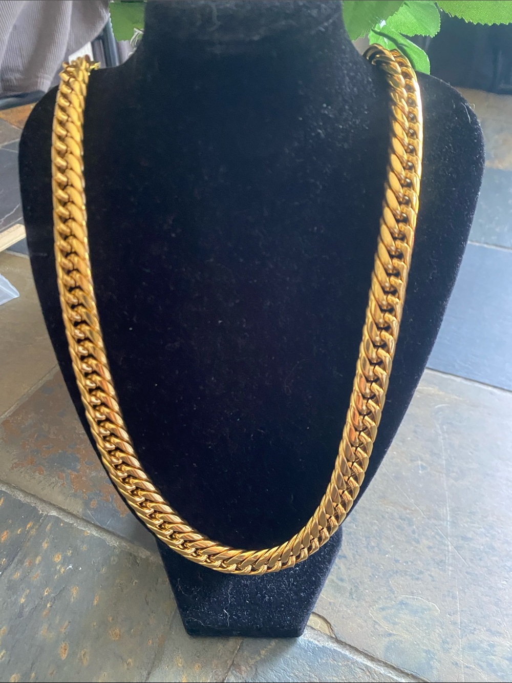 Men's Polished Gold-Tone Cuban Link Necklace